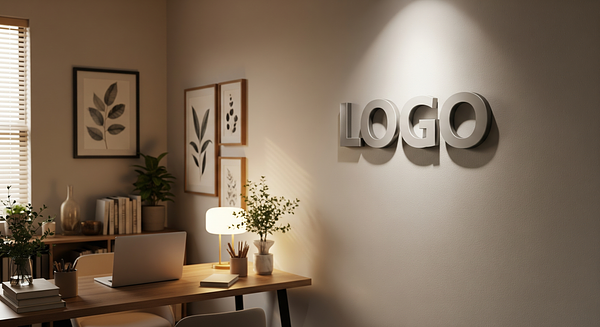 Modern Home Webinar Branded Virtual Office Background with Company Logo - Real Estate