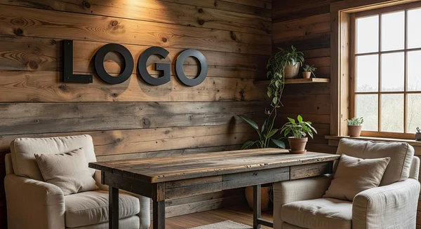 Recruiter Rustic Studio Professional Virtual Office Background for Video Calls - Legal