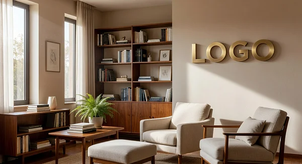 Psychologist Timeless Home Office - Zoom background for Podcasters