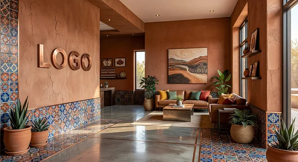 Arizona Marketing Agency Eclectic Foyer Professional Virtual Office Background for Video Calls - Corporate