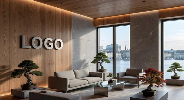 Zurich Venture Capital Japanese Zen Salon Professional Virtual Office Background for Video Calls - Consulting