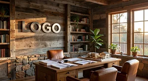 California Real Estate Developer Rustic Home Office background preview