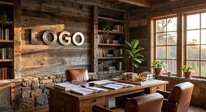 California Real Estate Developer Rustic Home Office
