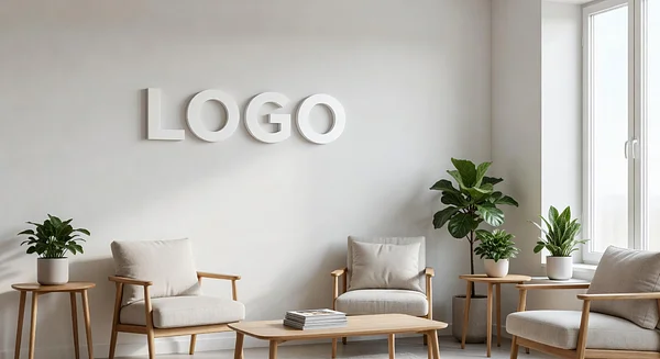 Dentist Scandinavian Waiting Room - Zoom background for Architects & Designers