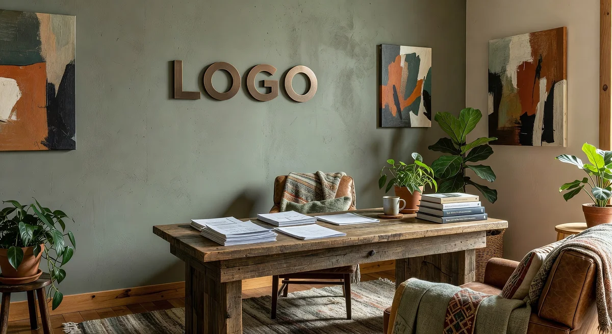 Colorado Tax Advisor Bohemian War Room Branded Virtual Office Background with Company Logo - Real Estate