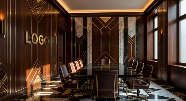 Zurich Executive Education Art Deco War Room - Zoom background for Doctors & Physicians