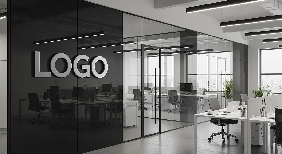 Elegance Branded Virtual Office Background with Company Logo - Corporate