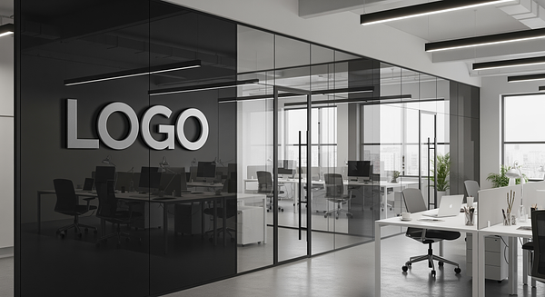 Elegance Branded Virtual Office Background with Company Logo - Corporate