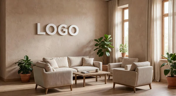 Life Coach Organic Lounge - Zoom background for Architects & Designers