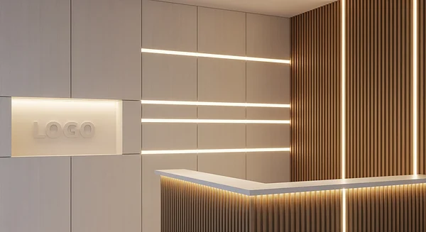 Light Reception Professional Virtual Office Background for Video Calls - Corporate