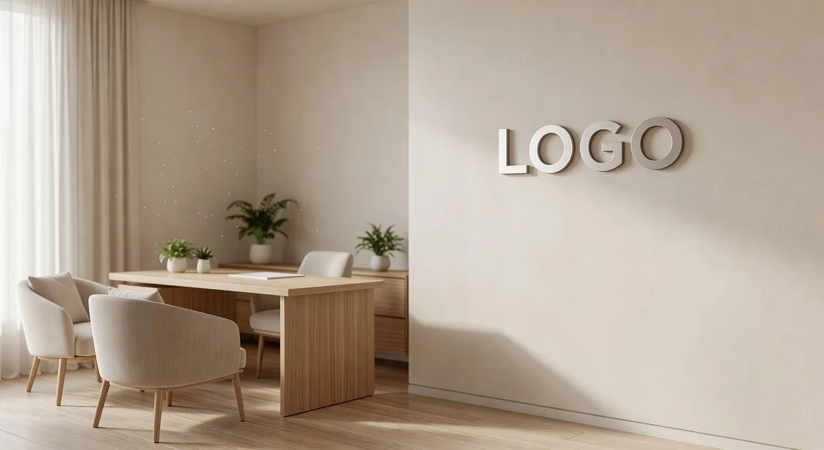 Dermatologist Comfortable Parlor Branded Virtual Office Background with Company Logo - Startup