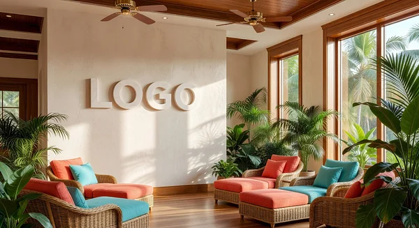 Miami University Tropical Parlor Professional Virtual Office Background for Video Calls - Finance