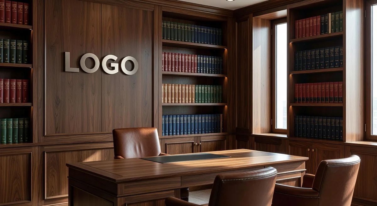 Attorney Boutique Workshop Branded Virtual Office Background with Company Logo - Startup