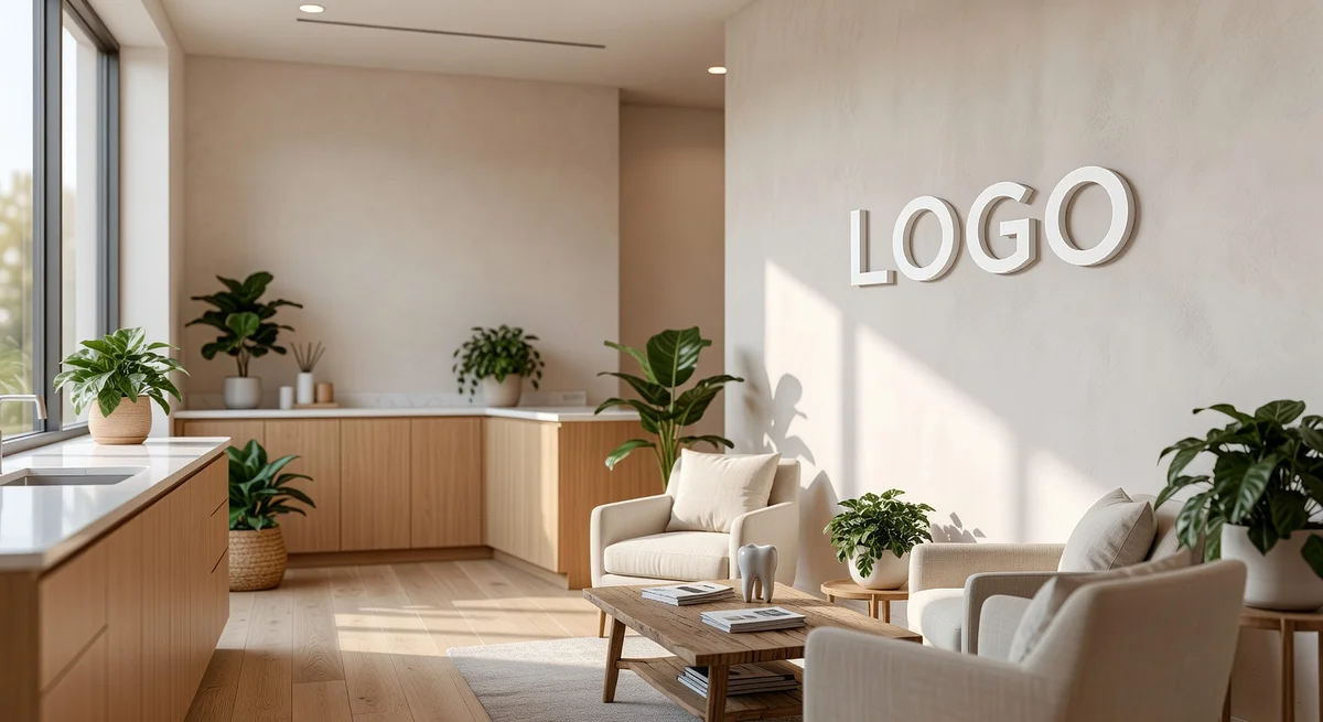 Dentist Natural Office Branded Virtual Office Background with Company Logo - Technology