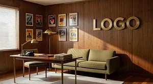 Advertising Mid-Century Modern Den background preview