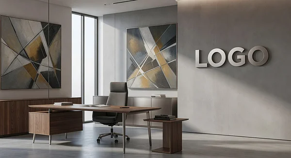 Wealth Management Artistic Design Lab Professional Virtual Office Background for Video Calls - Industrial