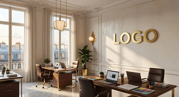 Paris Marketing Agency Opulent Office Professional Virtual Office Background for Video Calls - Industrial