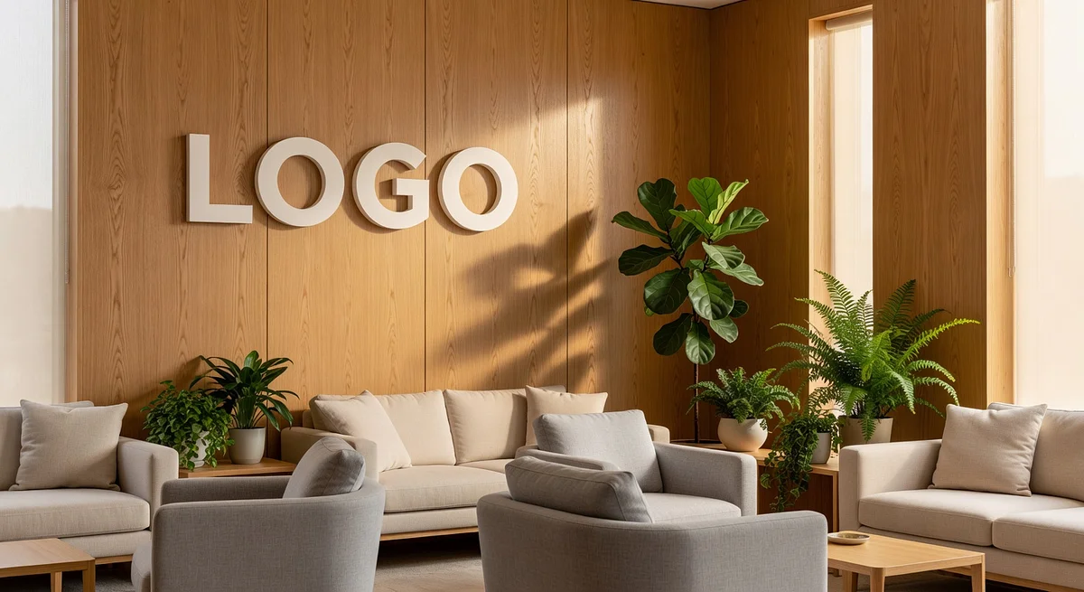 University Natural Salon Branded Virtual Office Background with Company Logo - Legal