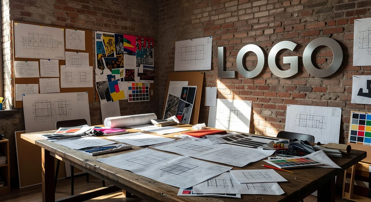 Design Studio Traditional War Room Branded Virtual Office Background with Company Logo - Real Estate