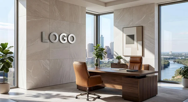 Austin Commercial Real Estate Luxurious Executive Office Professional Virtual Office Background for Video Calls - Popular