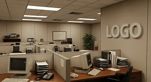Office in the 90's background preview