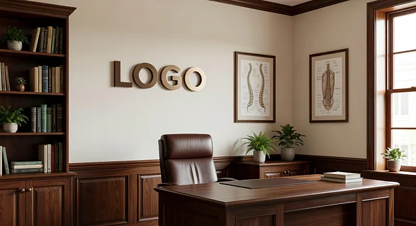 Chiropractor Traditional Private Office Professional Virtual Office Background for Video Calls - Real Estate