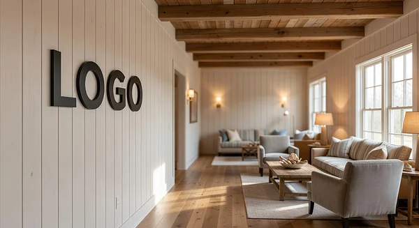 Charleston Management Consulting Farmhouse Lobby Professional Virtual Office Background for Video Calls - Boardroom