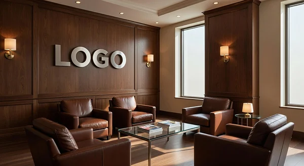 Commercial Real Estate Traditional Waiting Room Professional Virtual Office Background for Video Calls - Modern