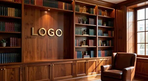 Real Estate Cozy Library Corporate Virtual Office Background