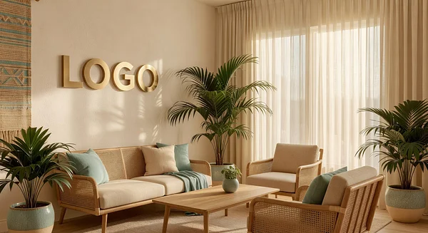 Palm Beach Psychologist Warm Parlor Professional Virtual Office Background for Video Calls - Startup