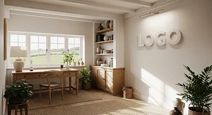 English Cottage Office Real Estate Virtual Office Background