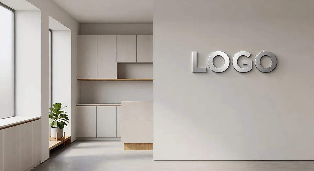 Dental Minimalist Office Branded Virtual Office Background with Company Logo - Real Estate