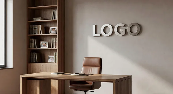 Family Law Minimalist Study Professional Virtual Office Background for Video Calls - Modern