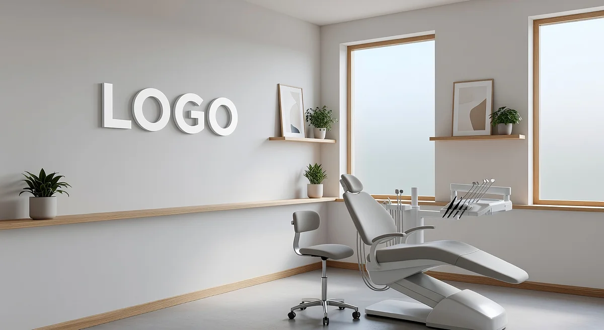 Dental Scandinavian Study Branded Virtual Office Background with Company Logo - Healthcare