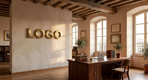 Monaco University Rustic Studio Professional Virtual Office Background for Video Calls - Studio