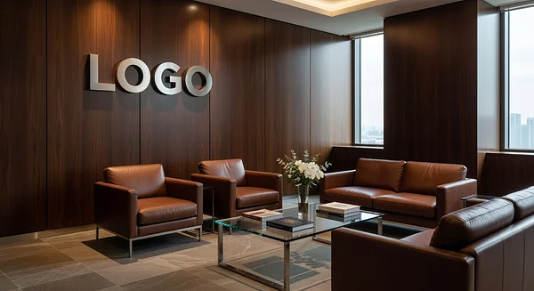 Corporate Law High-End Waiting Room Professional Virtual Office Background for Video Calls - Creative