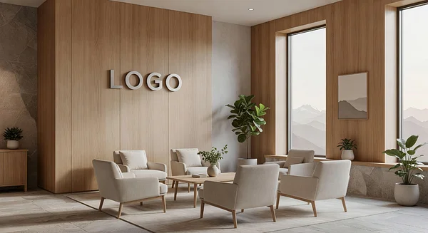 Colorado Real Estate Scandinavian Salon Professional Virtual Office Background for Video Calls - Modern