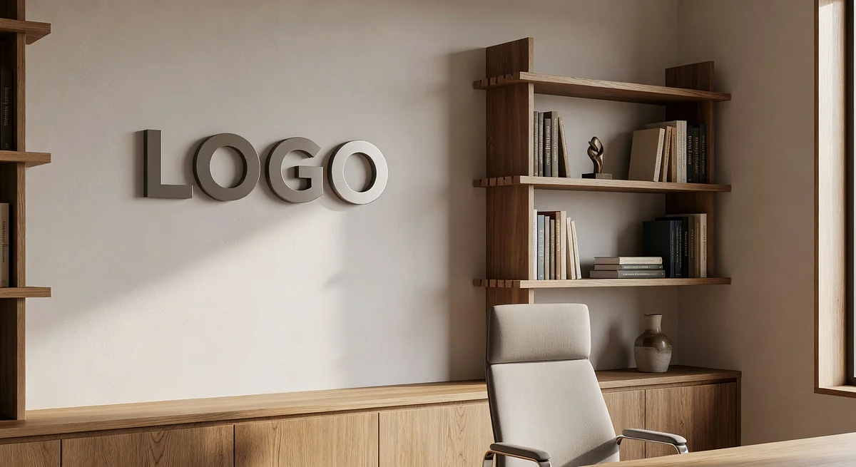 Management Consulting Warm Studio Branded Virtual Office Background with Company Logo - Corporate