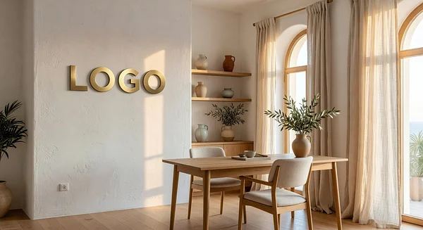 Headhunter Mediterranean Home Office Professional Virtual Office Background for Video Calls - Minimalist