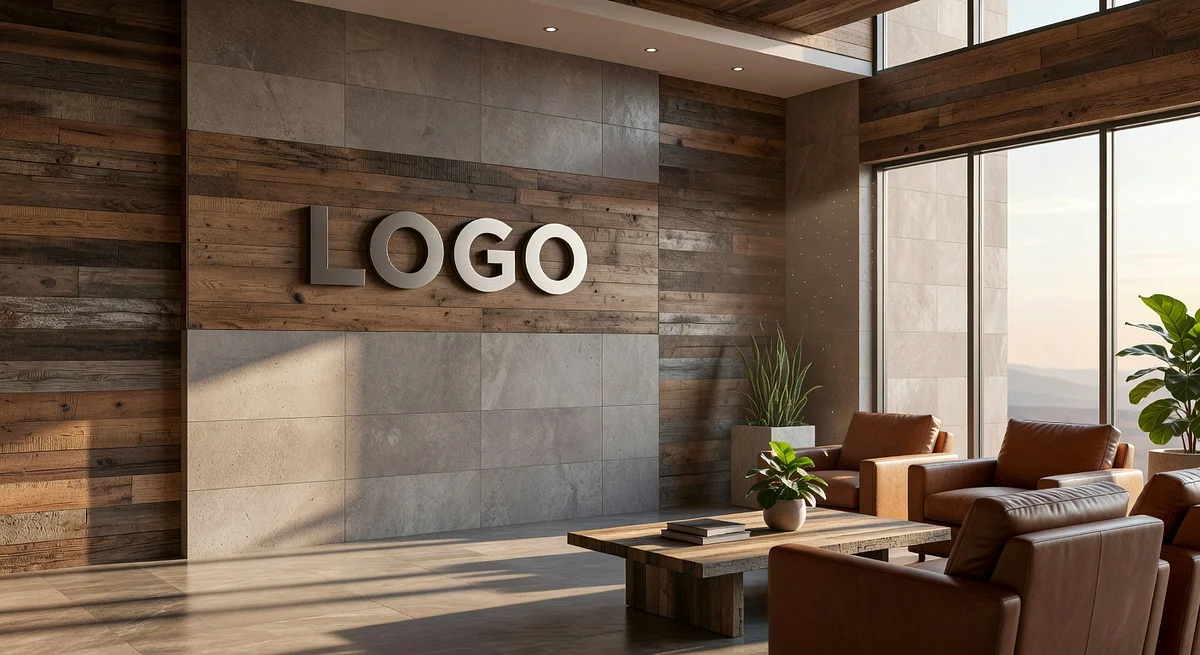 Colorado Legal Comfortable Foyer Branded Virtual Office Background with Company Logo - Consulting
