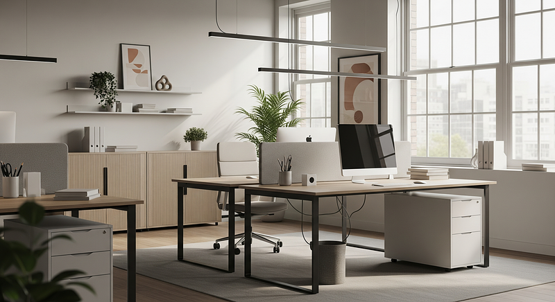 Sleek Modern Office Professional Virtual Office Background for Video Calls