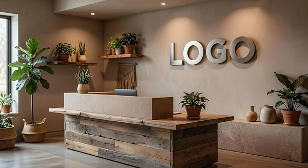 Property Management Earthy Reception Professional Virtual Office Background for Video Calls - Boardroom