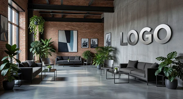 PR Agency Urban Lobby Professional Virtual Office Background for Video Calls - Studio