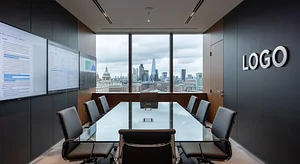 London Corporate Law Modern War Room Executive Virtual Office Background