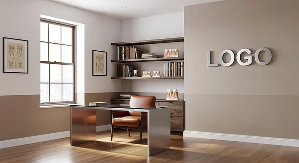 Dental Eclectic Study Professional Virtual Office Background for Video Calls - Office