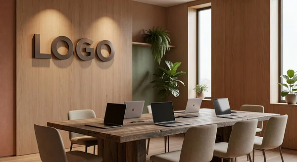 Software Earthy Conference Room Professional Virtual Office Background for Video Calls - Fun