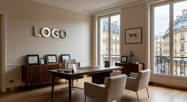 Paris Veterinarian Executive Office Professional Virtual Office Background for Video Calls - Consulting