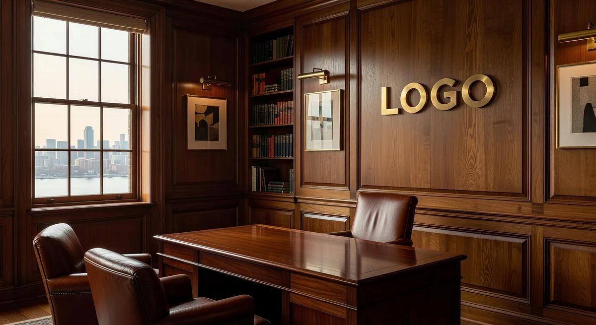 Boston Strategy Traditional Suite Branded Virtual Office Background with Company Logo - Consulting