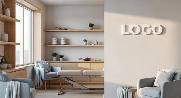 Chiropractor Coastal Design Lab Professional Virtual Office Background for Video Calls - Technology