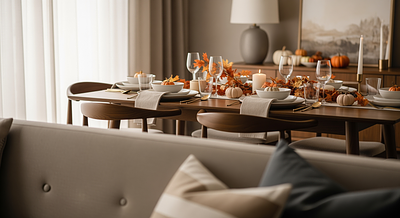 Warm Autumn Setting Professional Virtual Office Background